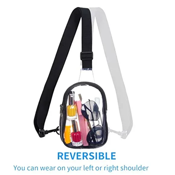 Mini Clear Sling Bag Stadium Approved Crossbody Fanny Pack Lightweight Durable - Picture 5 of 7